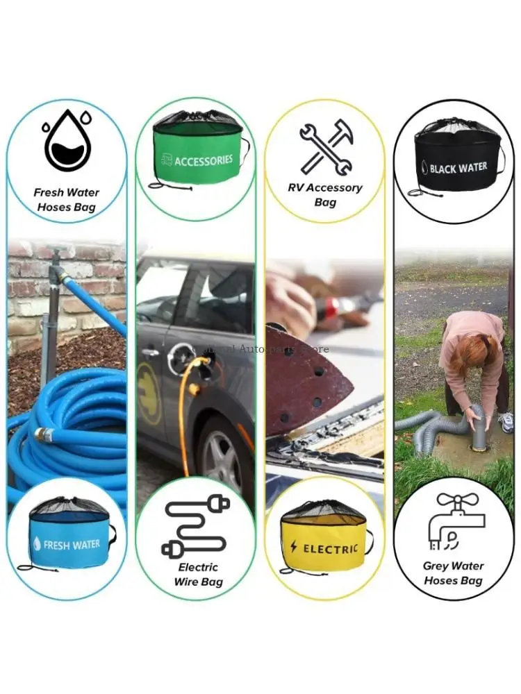 

Campers Camping Hose Management System Color Differentiated Pocket Reinforced