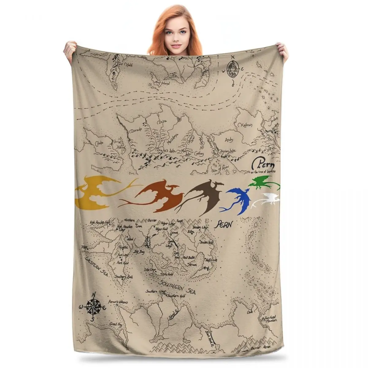 

Dragonriders Of Pern Maps Blankets Flannel Portable Throw Blankets Sofa Throw Blanket For Home Outdoor Throws Bedspread Quilt