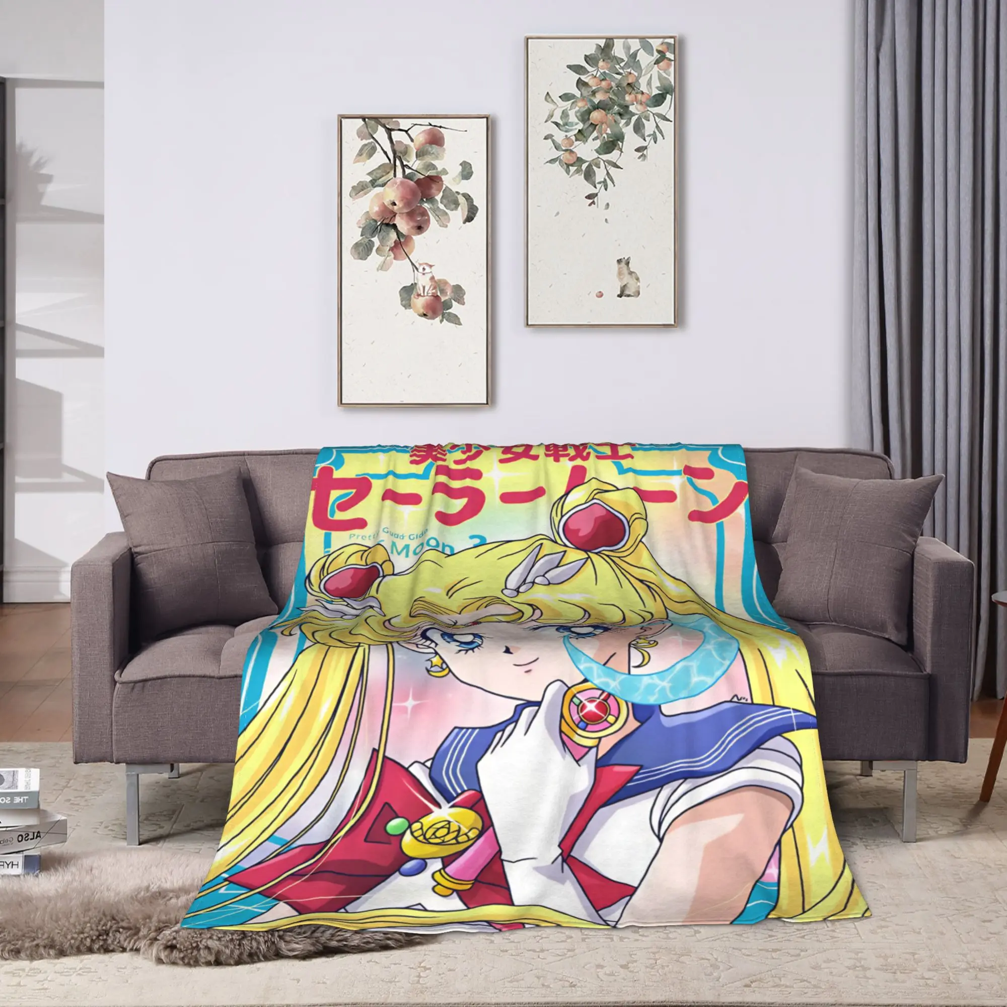 S-Sailor M-Moon Anime  Blanket Quality Warm Soft  Bedding Throws Winter Decorative Home Decor Street Trend Bedspread