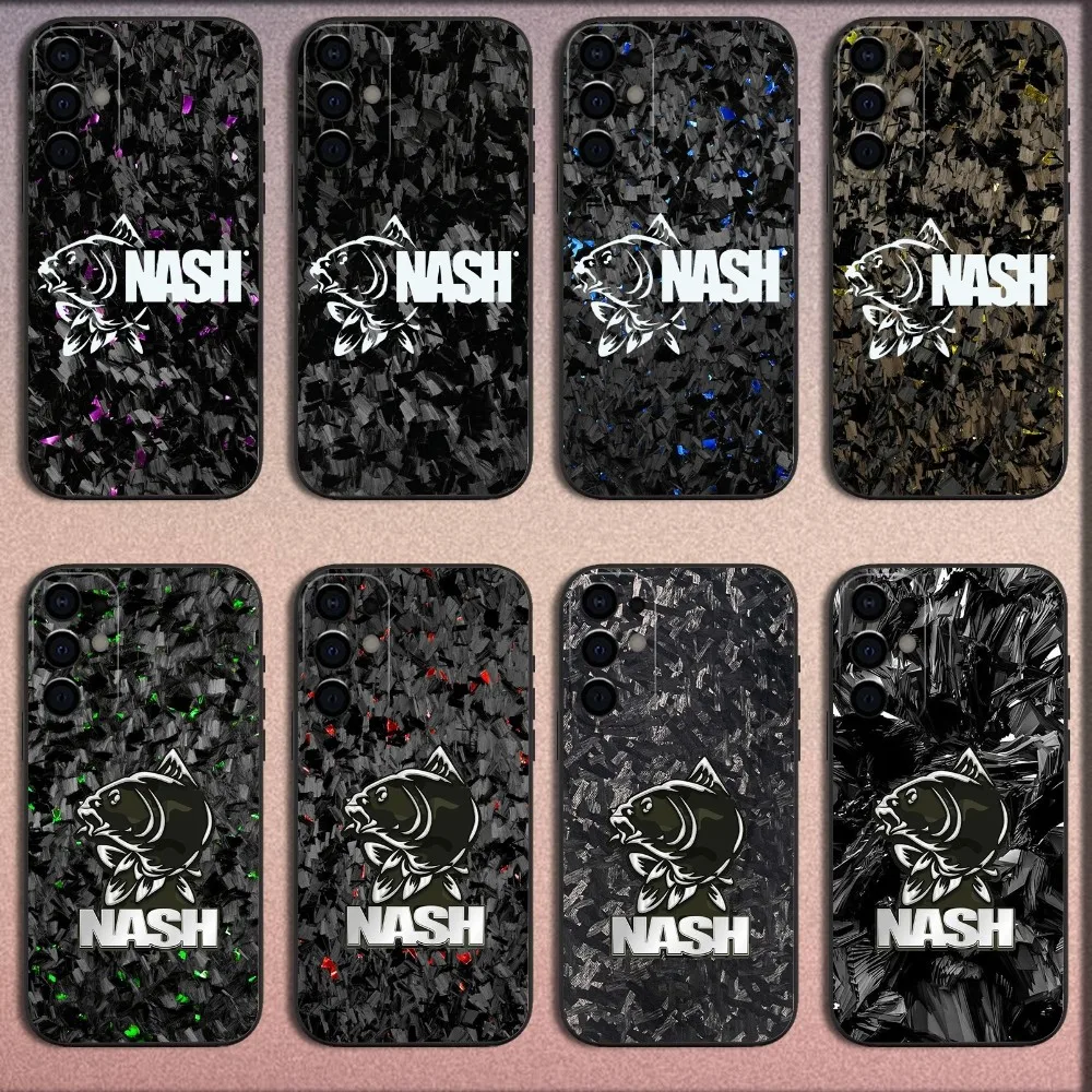 Carbon Fiber Pattern  N-Nash Phone Case For Samsung S25,S24,S21,S22,S23,S30,Ultra,S20,Plus,Fe,Lite,Note,10,9,5G Black Soft Cover