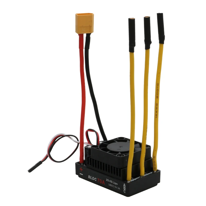1PCS RC Boat 70A Brushless ESC Air-cooled Two-way Speed Controller UBEC 5V3A Drive 25kg Servo for 2-6S ROV Underwater Robot