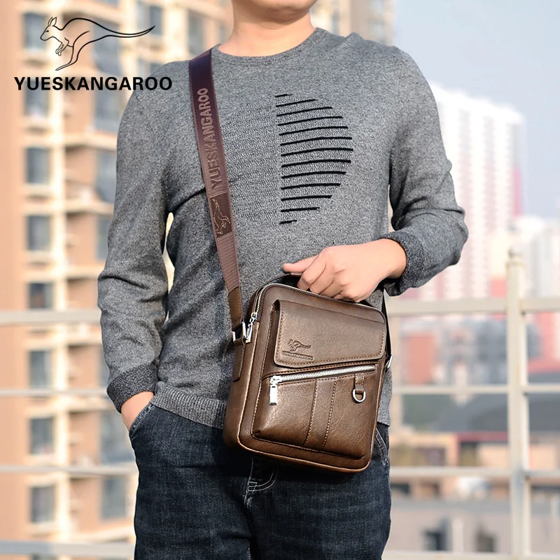 Bolso de hombro de cuero genuino de lujo para hombre, bandolera Vintage, bolso de mano pequeño, bolso informal para hombre