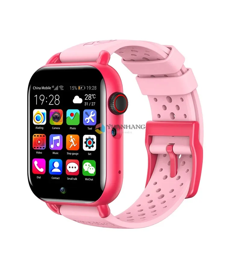 Android 9 Smart 4G Remote Camera GPS Trace Locate Kid Student Google Play Heart Rate Thermometer Monitor Smartwatch Phone Watch