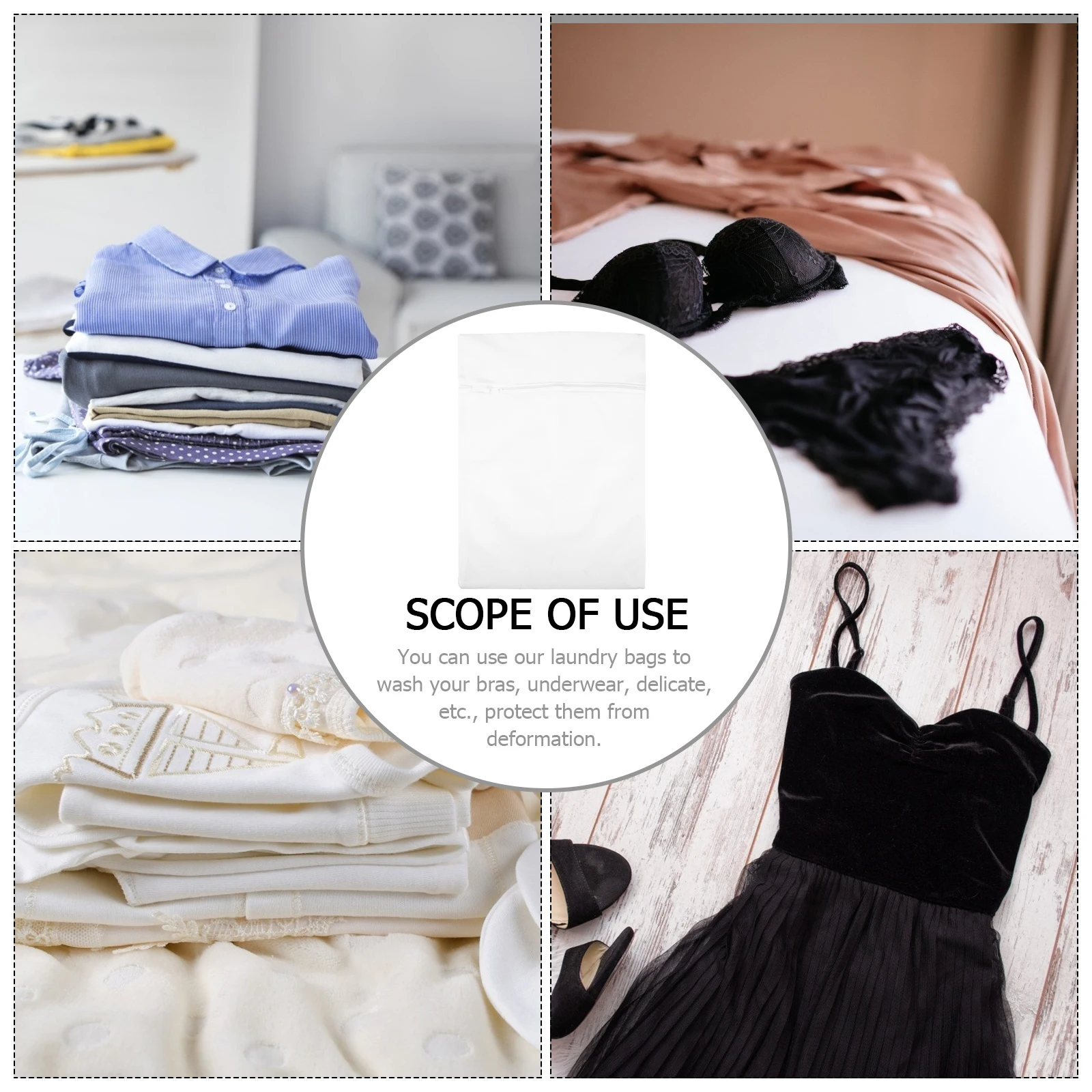 

3Pcs Washing Mesh Laundry Bags Clothes Bras Protection Portable Travel Pouches for Washing Machine Laundry Pouches