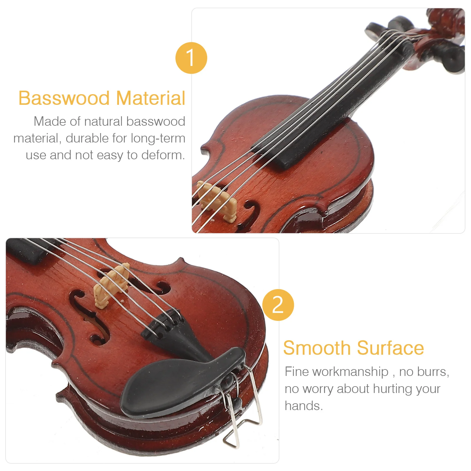 Violin Model Miniature Toy Musical Instrument Delicate Lovely Ornament Toys Decorations