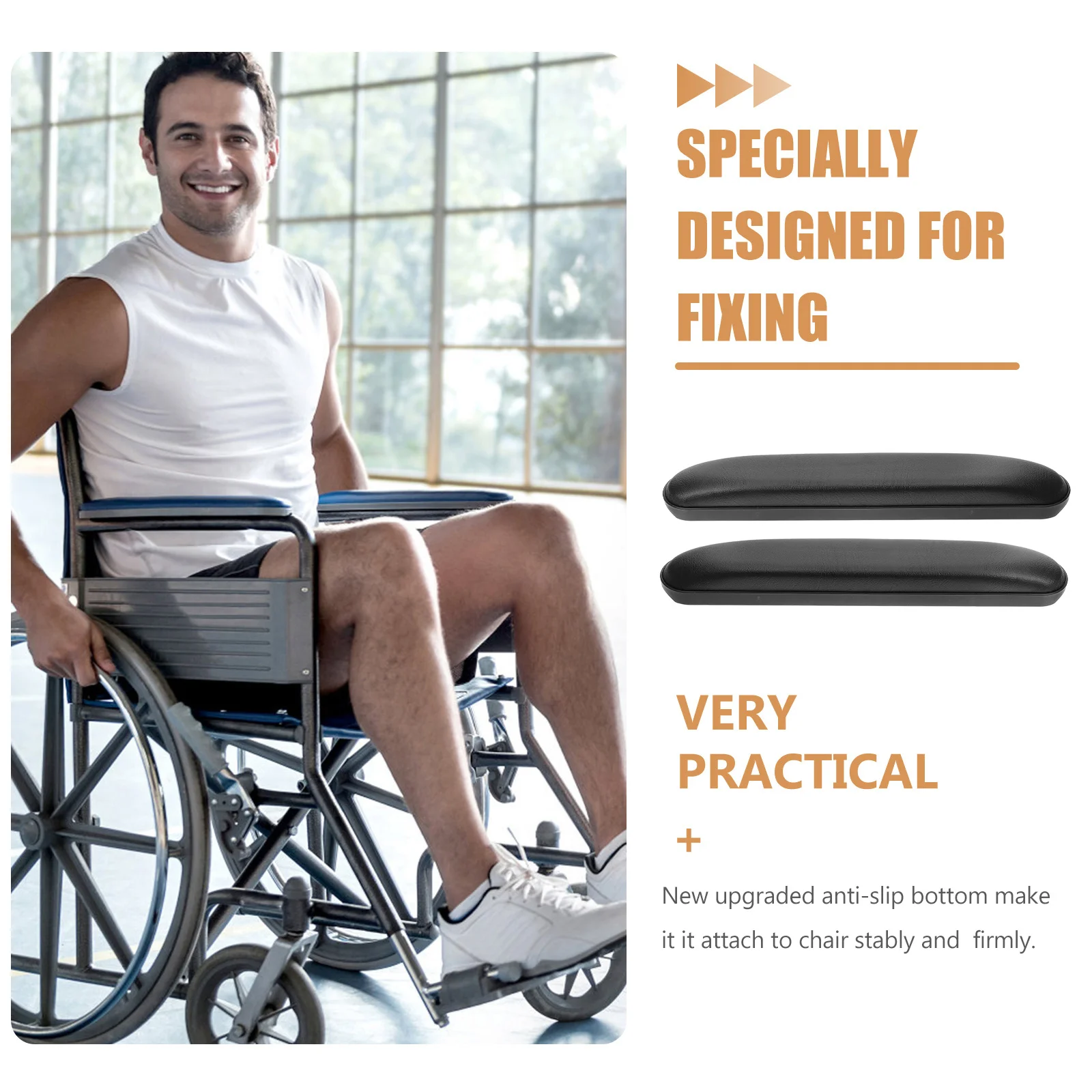 

1Pair Armrest Chair Arm Pads Cushion for Office Gaming Wheel Wheelchair Armrest Protective Support Comfortable Grip