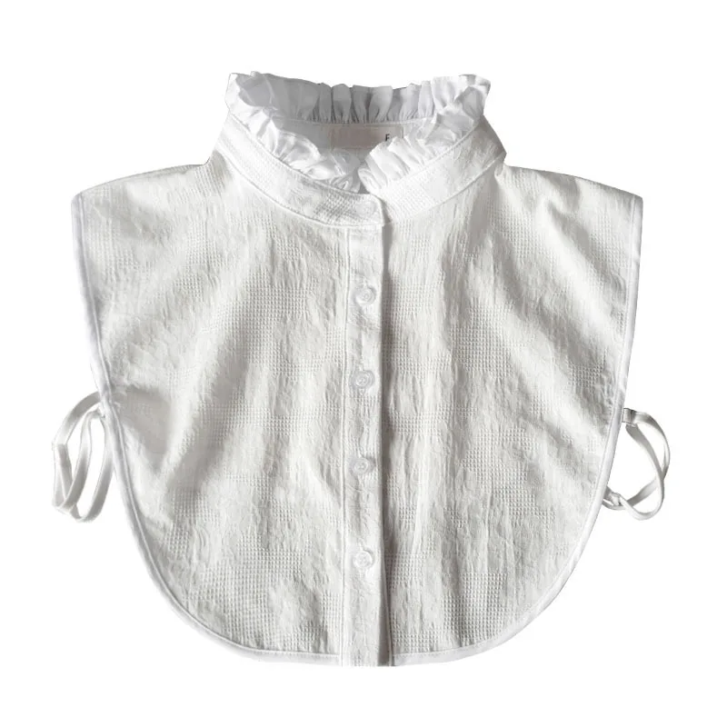 

Осенне-зимний съемный воротник-стойка из хлопка с рюшами для женских свитшотов