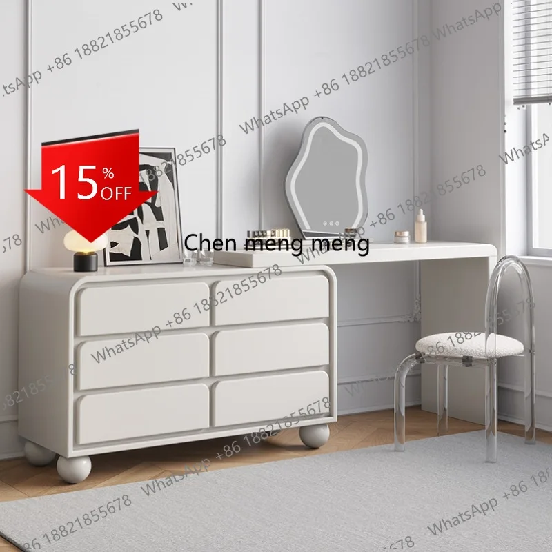 

Тумба для макияжа M78 с шестью ящиками, современная, в кремовом стиле, для спальни, простая мебель для дома, туалетный столик