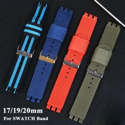 17mm 19mm 20mm Nylon Canvas Watch Band for SWATCH Bracelet Replacement Wrist Band Men Women Watch Accessories Belt Fabric Strap