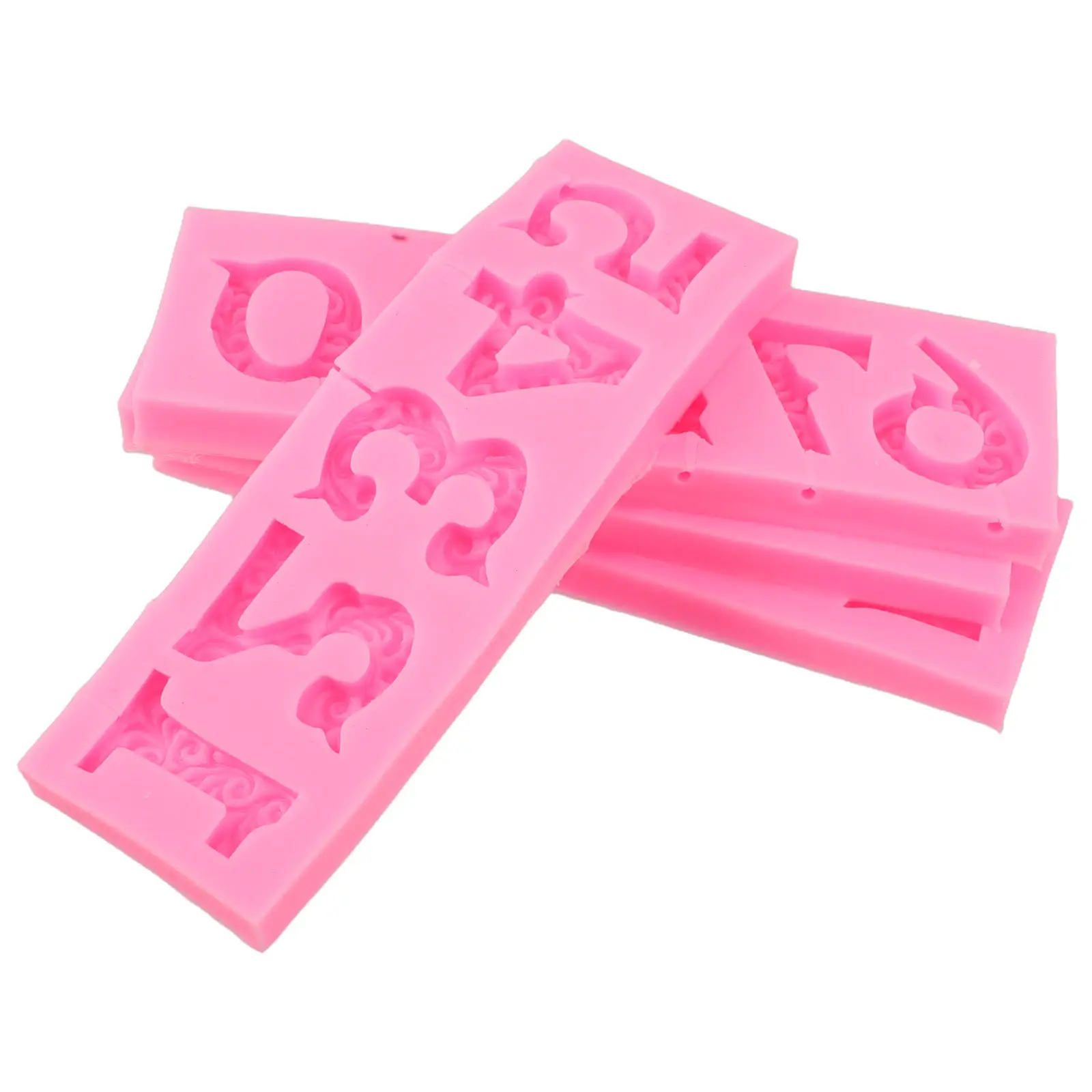 2Pcs Silicone Cake Number Molds 0-9 3D Fondant Baking Mold Chocolate Resin DIY Decorating Silicone Number Molds