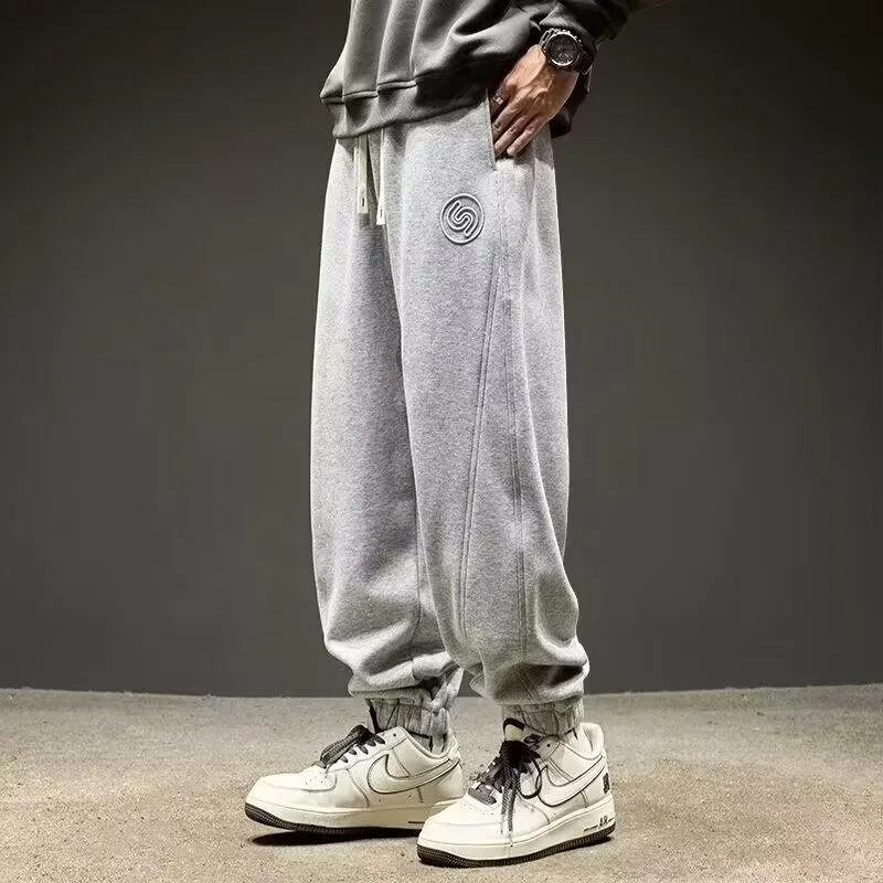 New Men's Sweatpants Autumn Youth Drawstring Casual Pants Workout Running Gym Fitness Grey Sport Trousers Men Clothing 2024