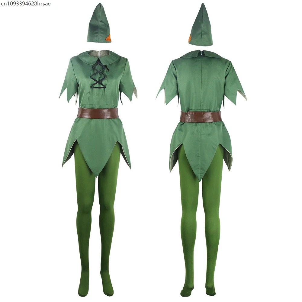 

Adult Peter Pan Cosplay Costume Green Fairy Elf Cosplay Stage Performance Costume Set