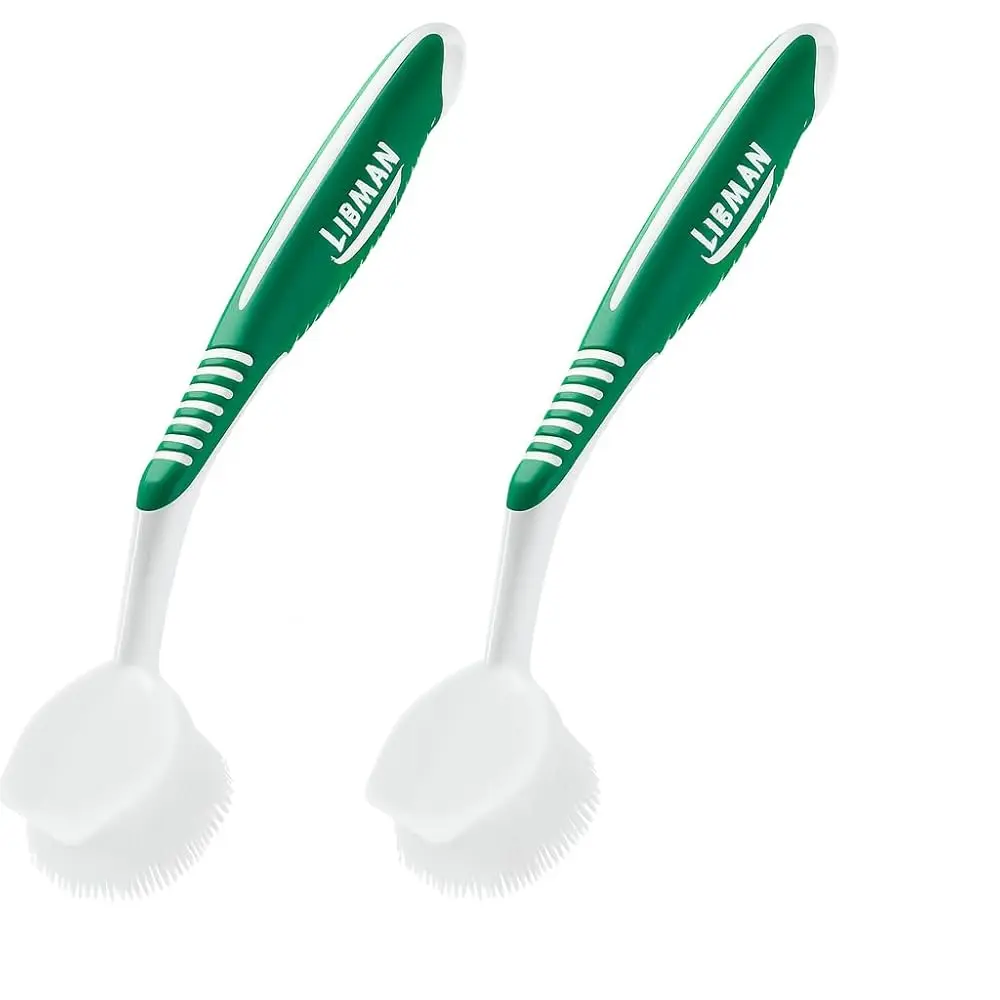 

Щетка для мытья посуды LIBMAN - Набор из 2 щеток с мягкой щетиной и ручкой, со скребком для мытья посуды, посудомоечная щетка.