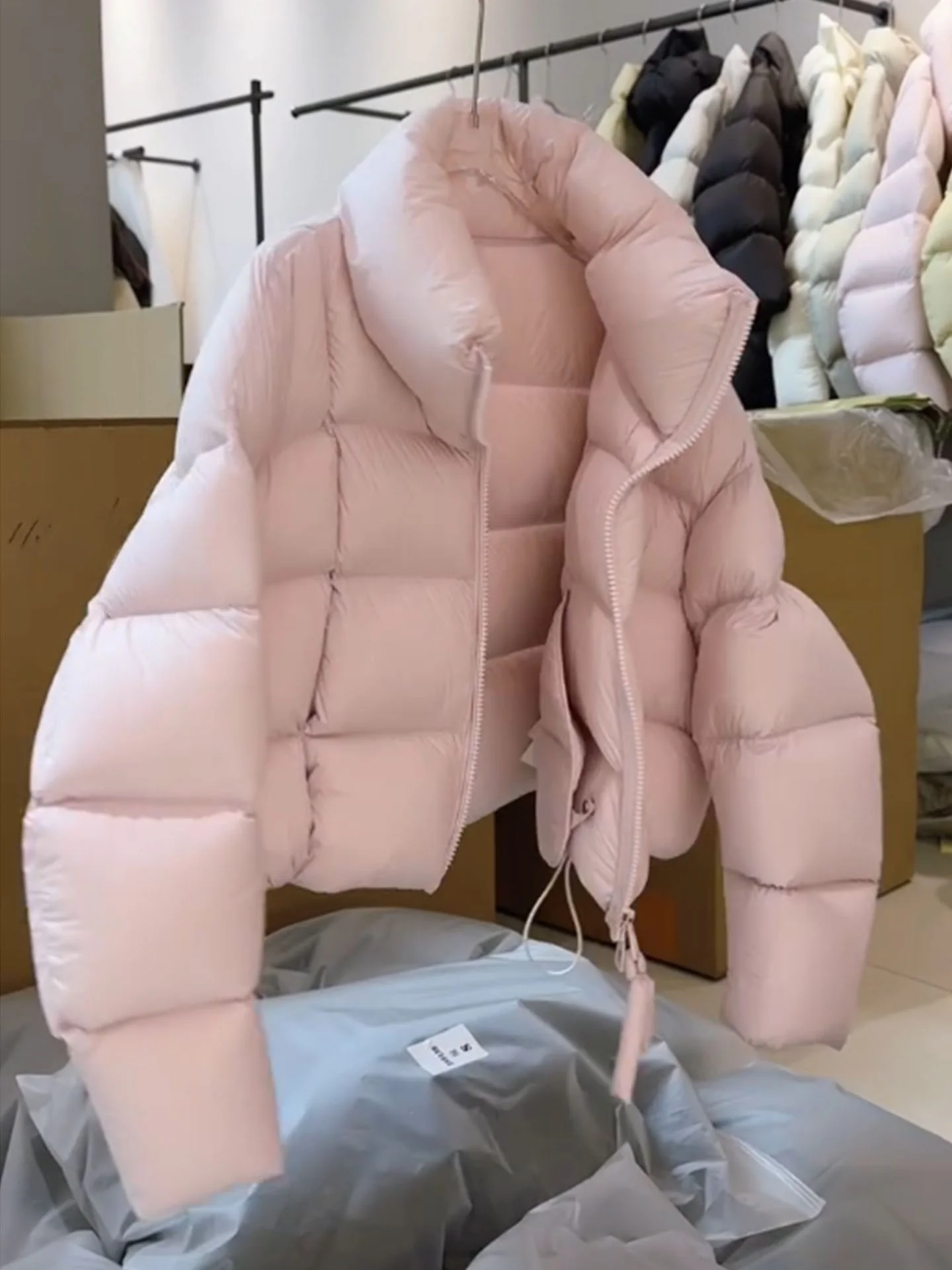 Coréen Sle ort Puffer Jaet femmes Bla fausse fourrure manteau hiver taille haute Thiened Polyester Fiber blanc Du vers le bas