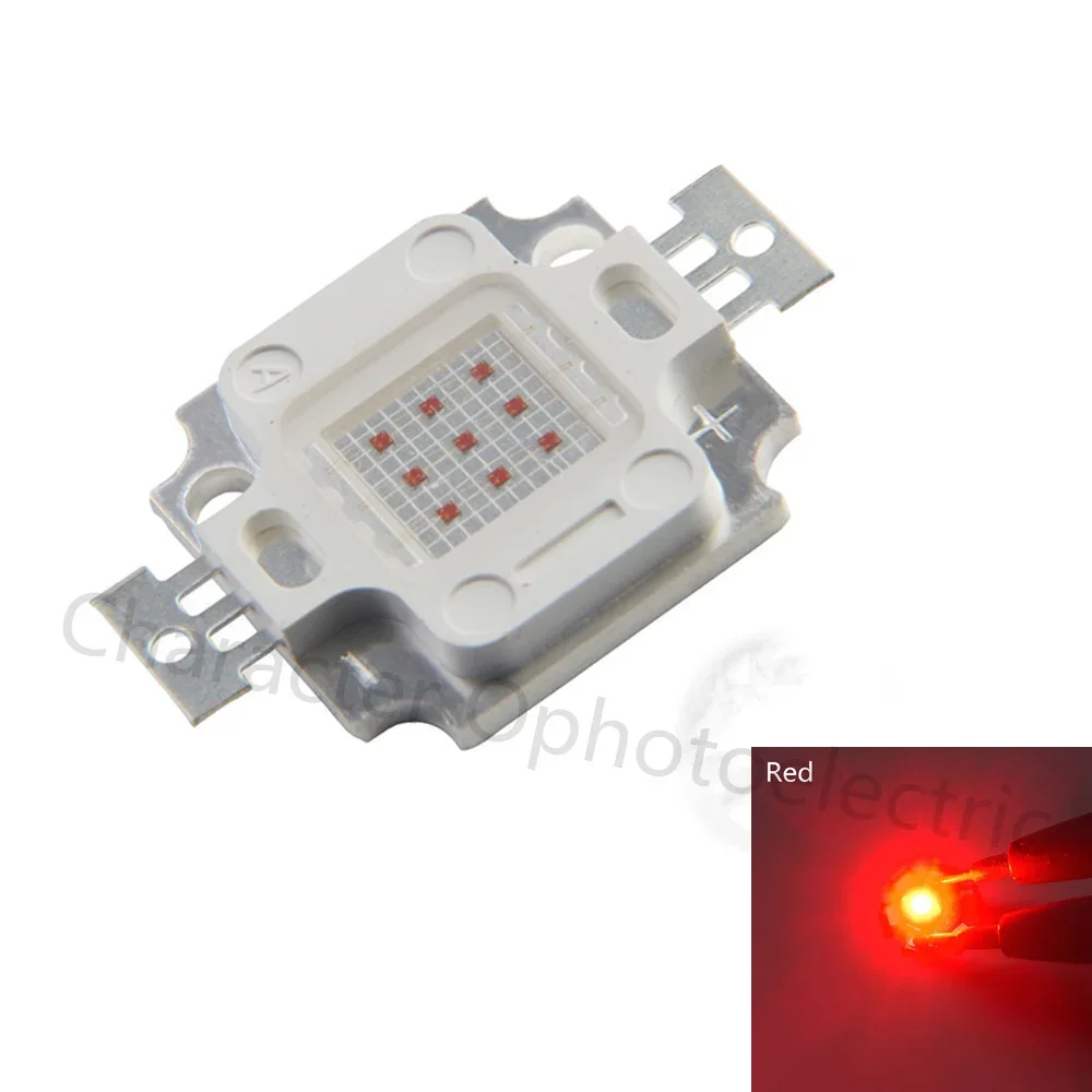 10pcs 10W RED Light Integrated High power LED Red 620-625nm 900mA 6.0-7.0V 300-400LM 32*32mil EPILEDS Chip Free shipping