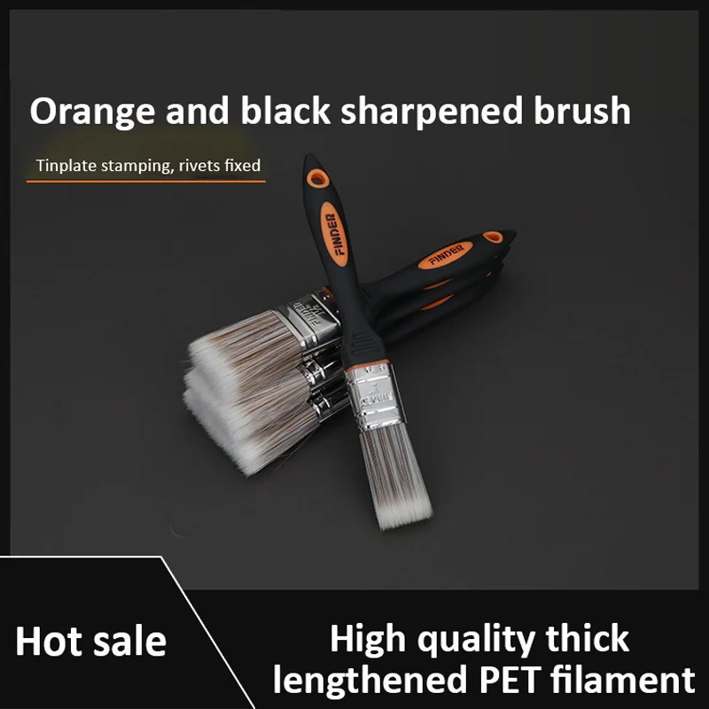 Paint Brush TPR Handle BBQ Cleaning Brush 1/1.5/2/2.5/3/4 Inch Soft Hair Painting Brushes for Wall and Furniture Paint Tool Set