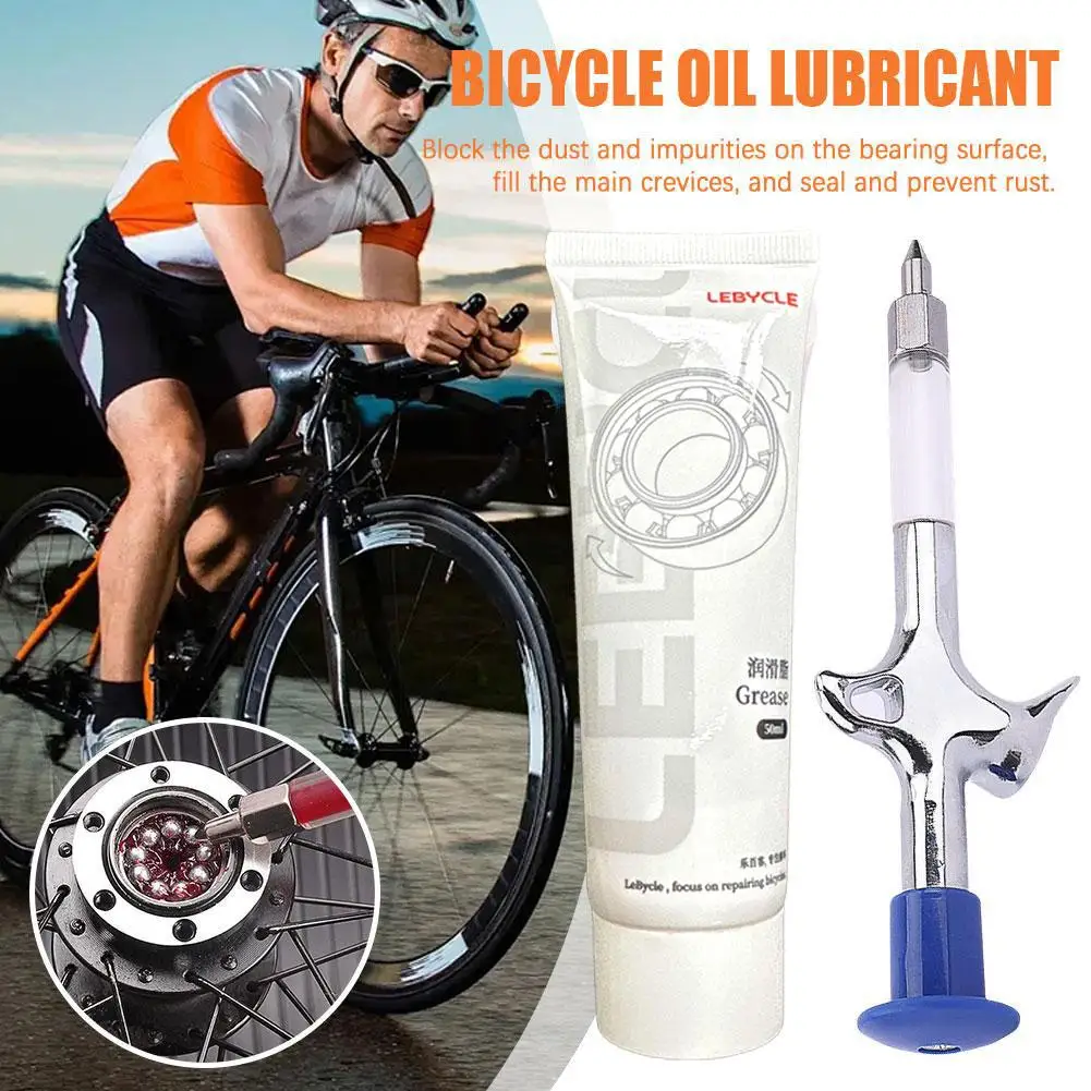 Bicycle Aluminum Grease Gun Alloy MTB Bike Bearing Hub Grease Syringe Bicycle Oil Lubricant for Hub Bottom Ball Bearing Grease