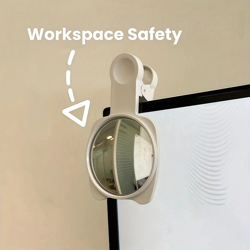 Clip-On Convex Privacy Mirror, Wide-Angle Rearview Mirror for Phone Selfies & Office Anti-Spy Monitoring, Smartphone Camera Mirr