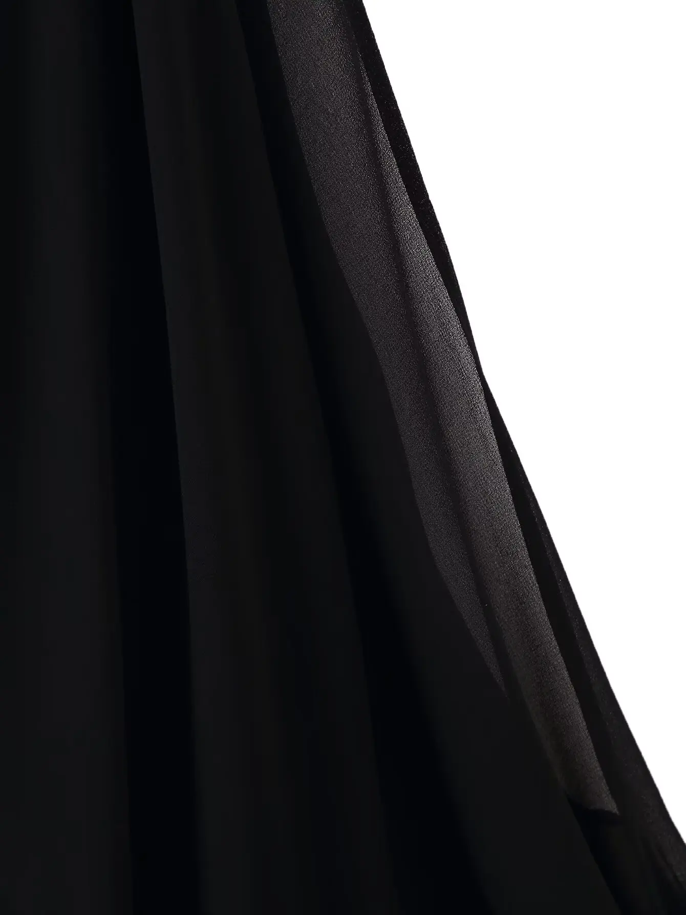 2025 Summer Women's Vintage Translucent Black Flare Sleeve Ruffles Tierred Shirts Lady Elegant Chiffon High Neck Layered Blouses