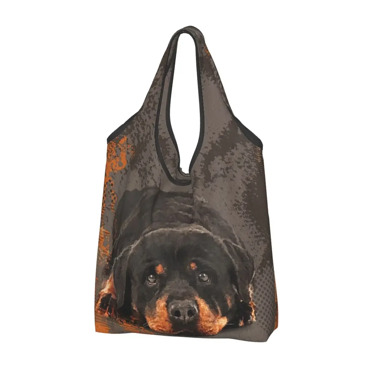 

Cute Rottweiler - Metzgerhund Portable Tote Shopping Bags Reusable Shopper Bag Groceries Handbag Shoulder Bag