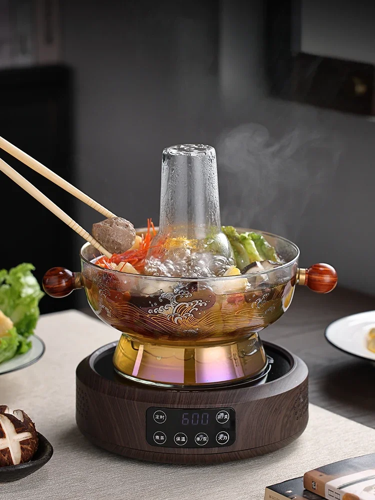 Heat-resisting Glass Hot Pots, Household, 220V, Electric Pottery Stove, Plug in Old Instant-boiled Mutton, Old Shanghai, Yuanyan