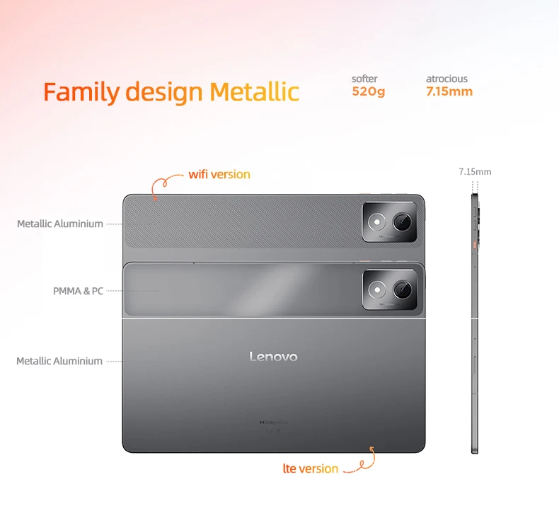 Lenovo K11/Plus Tablet WIFI Versione 11.5 "Snapdragon 680 processore 8+256G /6+128 Grigio Firmware globale GPS WIFI 8600mAh Android14