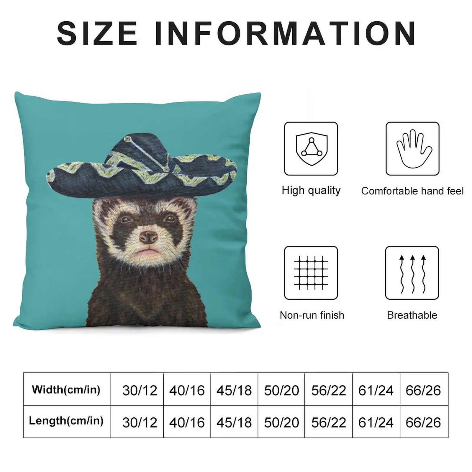 Ferret Fiesta, Blue Background Throw Pillow Cushion Child Decorative Cushion Cover pillow