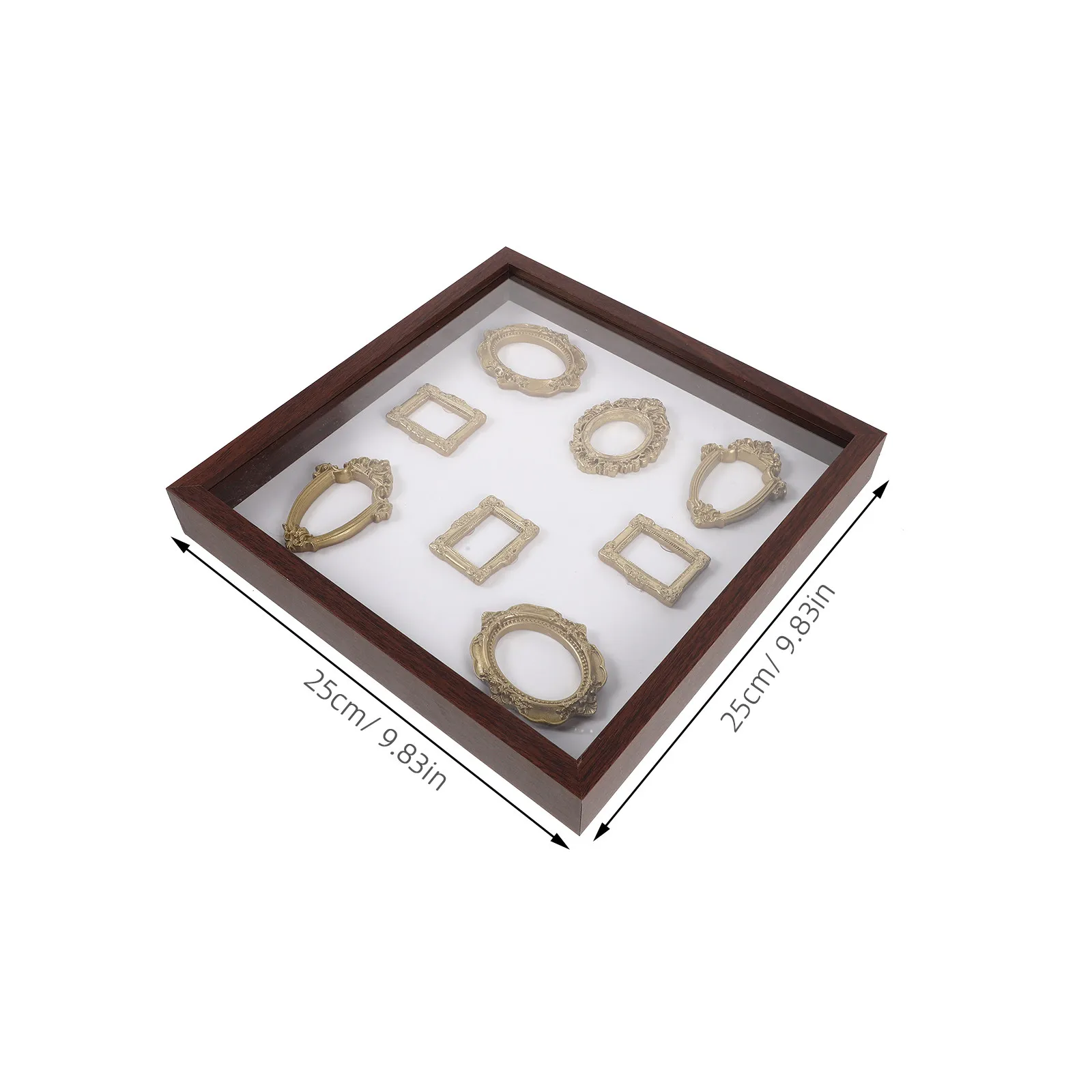 1Set Miniature Photo Frame Resin Shadow Box Display Case Small Cube Memory Frame for Desktop Shelf Retail Store Nostalgic Decor