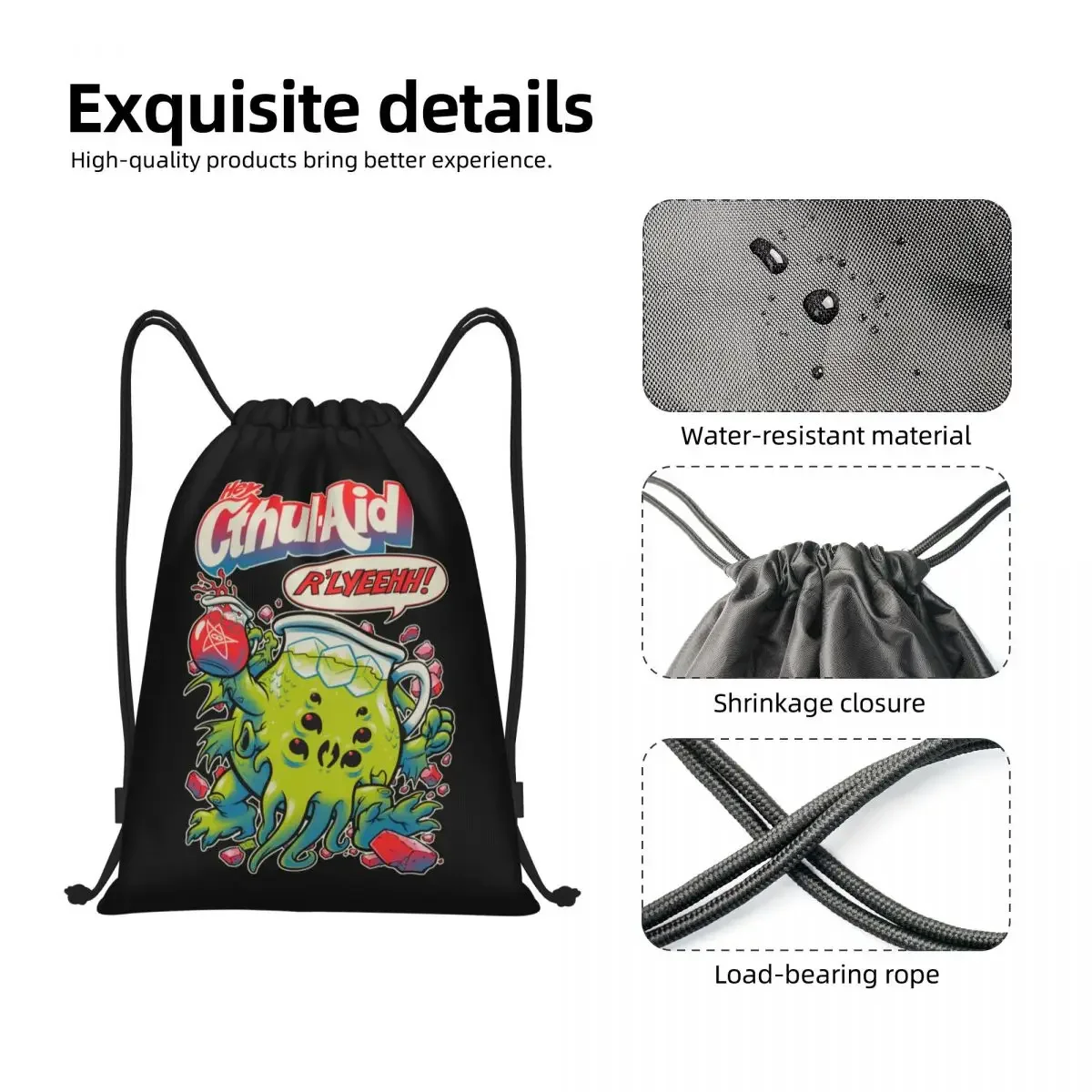 Cthulhu Proximity Wstring Sacs à dos de yoga pour femmes et hommes, sac de sport de dessin animé mignon personnalisé, sac à dos charmant