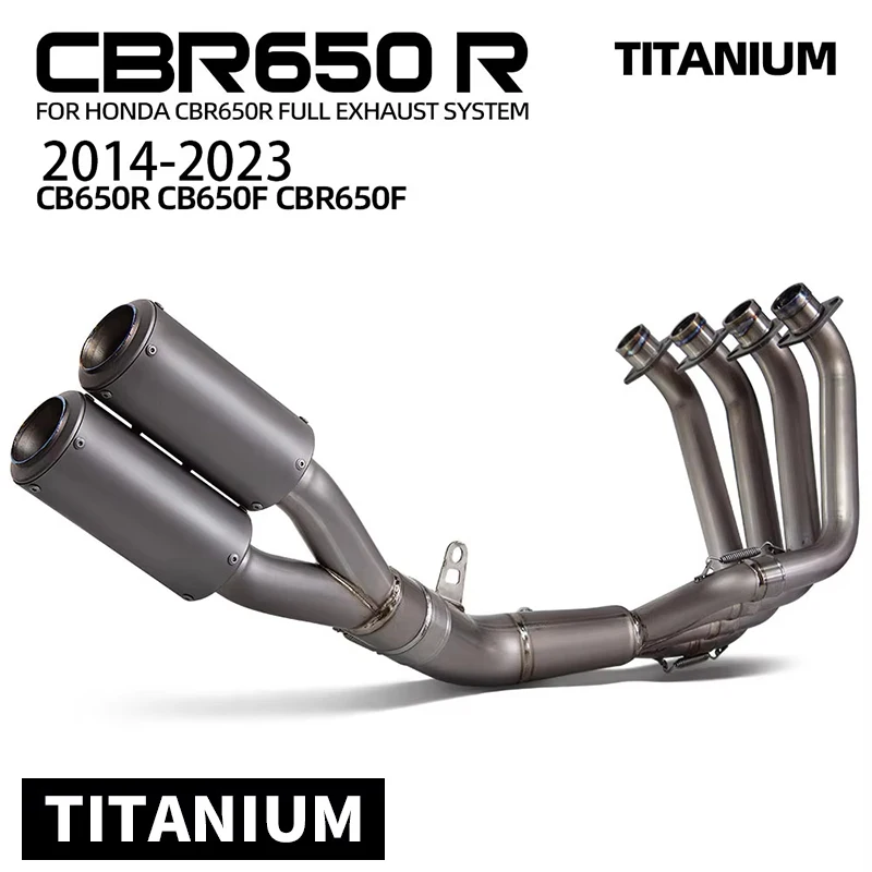 Motorcycle Exhaust Full Titanium System Manifold Project Hot Sal Line Muffler For Honda CBR650R CB650R CBR650F CB650F 2014-2023