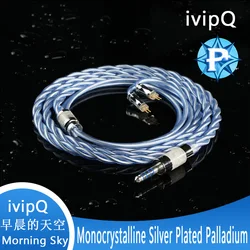 ivipQ-10 Morning Sky Litz Earphone Upgrade Cable Monocrystalline Silver Pated Palladium IEM Wire MMCX/2Pin for Thieraudio Origin
