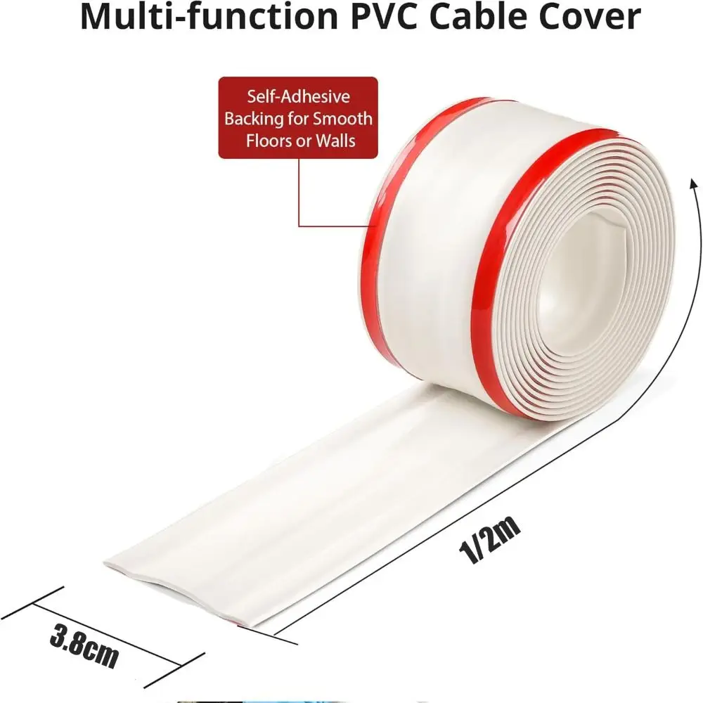 High Quality Soft Cord Cover PVC Durable Floor Cable Cover Self-Adhesive Cable Management Cord Hider Office