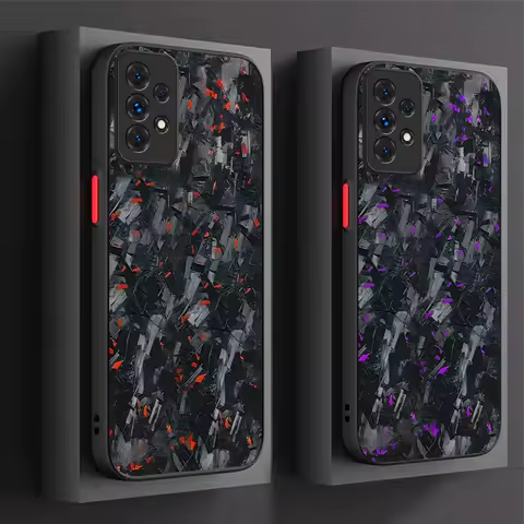 Matte Case For Samsung Galaxy A54 A34 A05 A05S A24 A14 A53 A33 A23 A13 A52 A52S A32 A22 A12 A71 A51 A31 A50 Forged Carbon Fiber