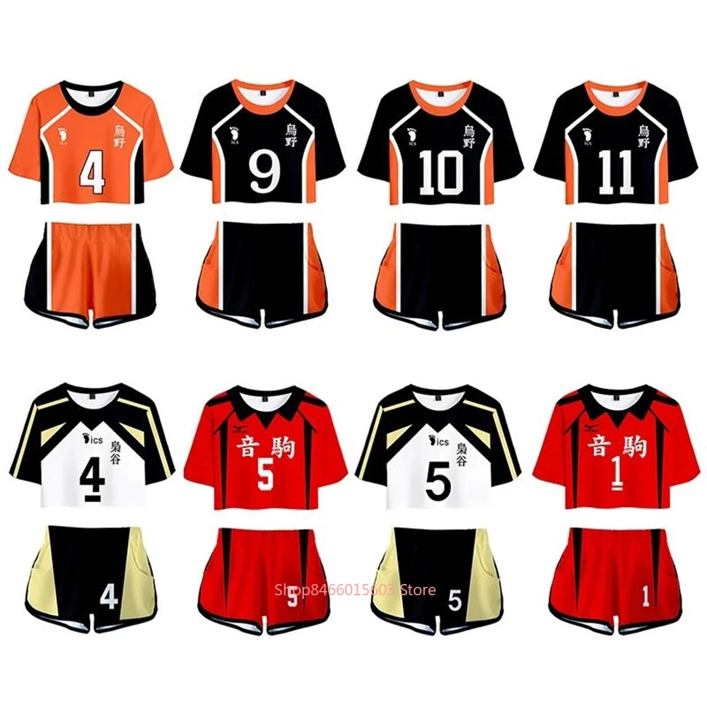 

Haikyuu Cosplay Costume Hinata Shoyo Shirt Shorts Nishinoya Yuu Uniform Sports Karasuno Koukou High School Volleyball Club Women