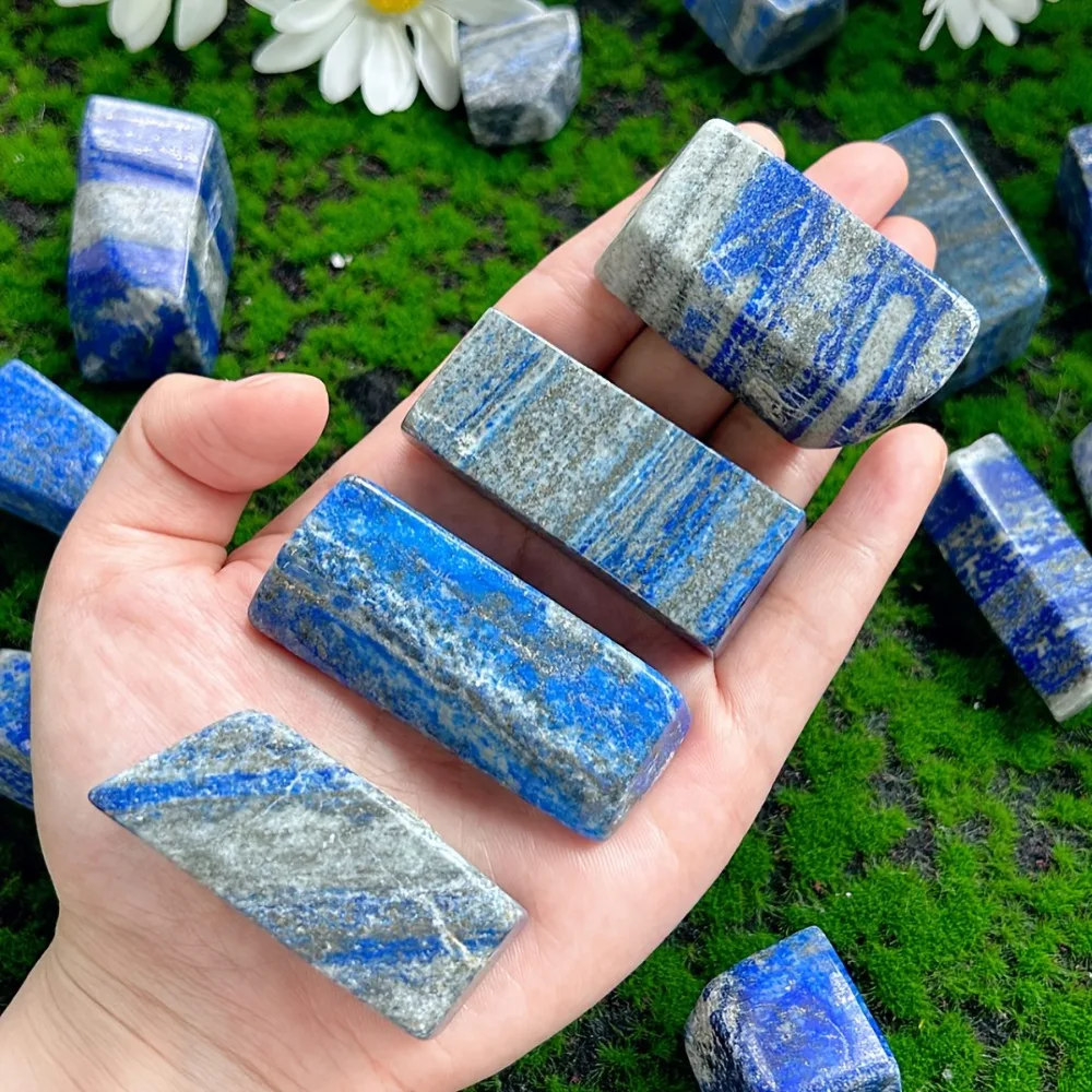 1pc Lapis Lazuli Freeform Crystal Vibrant Blue Oil Painting Effect Textured Stone Home Decor Aquarium Ornament Jewelry Making