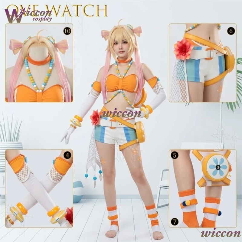 ​​WonkaCos Ove Watch Beachside Juno Swimsuit Cosplay Costume Lolita Style Full Set Game Comic Con Anime Role Play Halloween view 2
