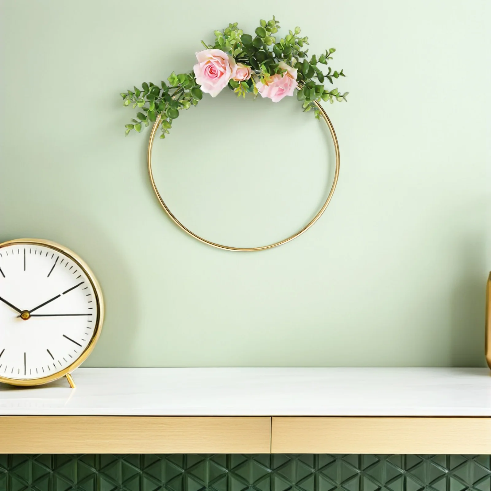 8 قطعة الأطواق الحديد الحديد دائم الذهب حلقات معدنية DIY بها بنفسك حلم الماسكون اكاليل الزهور ديكورات جدرانية حلقات مستديرة للحرف اليدوية