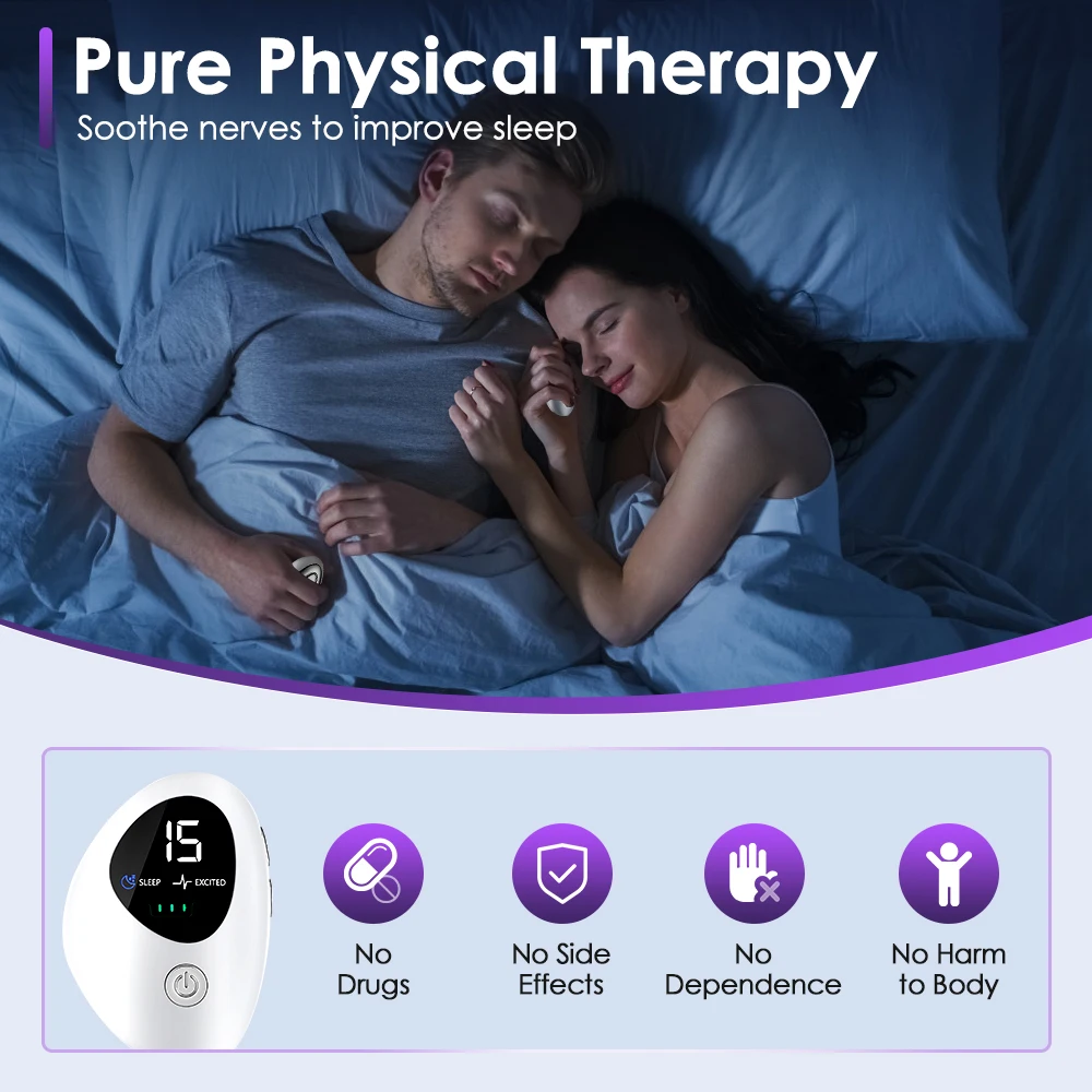 Handheld Sleep Aid Device EMS Microcurrent Pulse Hypnosis Device For Insomnia Anxiety Relief Relaxation Treatment Sleeping Helpe