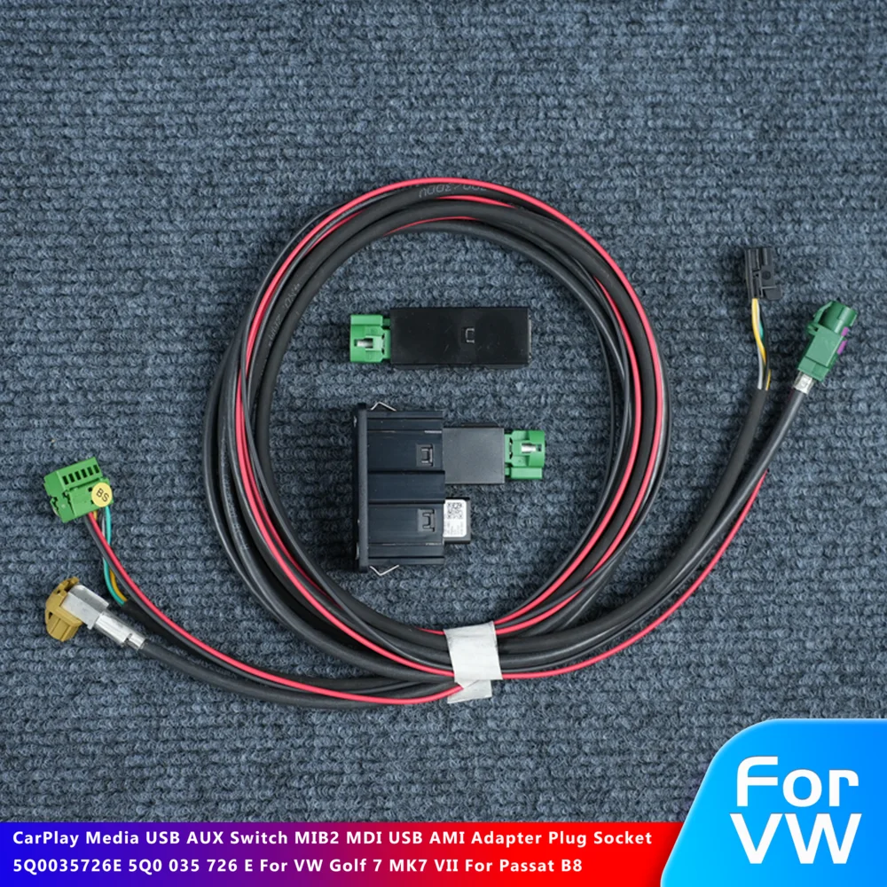 CarPlay Media USB AUX Переключатель MIB2 MDI USB AMI Адаптер Разъем 5Q0035726E 5Q0 035 726 E Для VW Golf 7 MK7 VII Для Passat B8