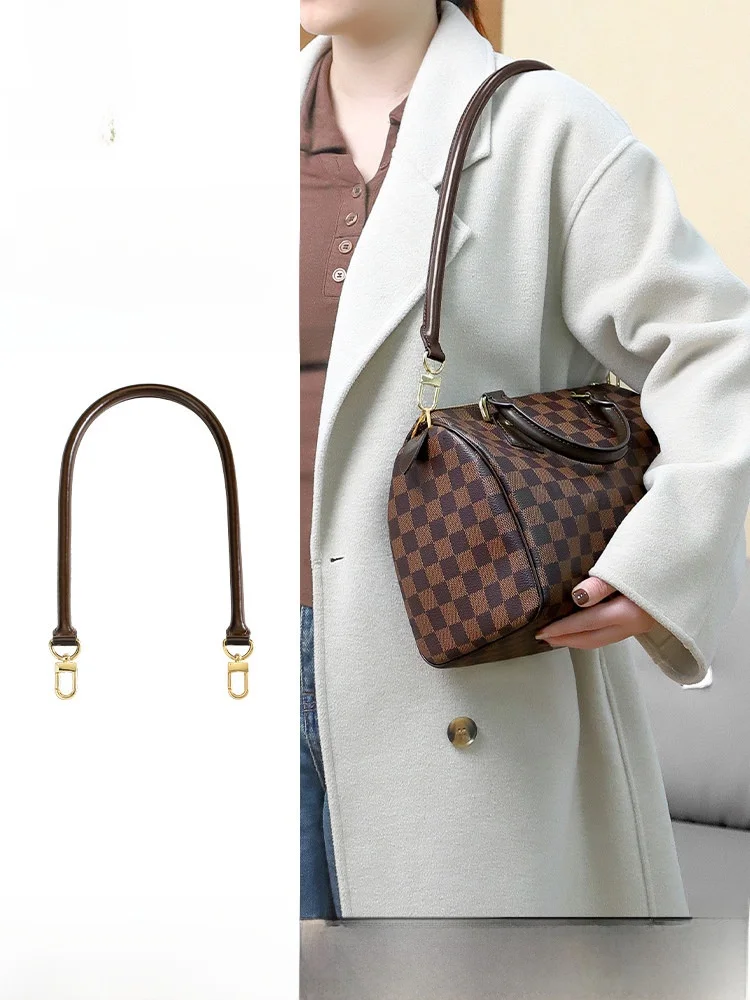 Brown Leather Shoulder Strap for LV Pillow Bag Single Shoulder Transformation Checkerboard Pattern Replacement Bag Accessories