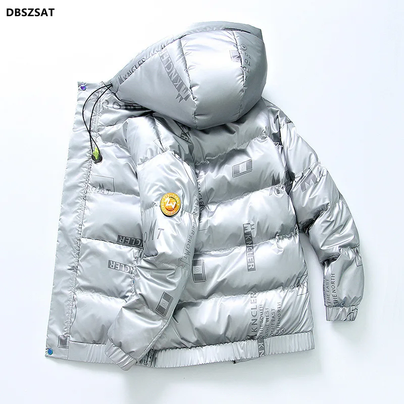 2023  Men\'s hooded down jacket New winter trend Warm youth down jacket Student light down jacket Male