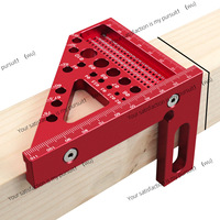 Multifunctional Woodworking Tools Triangle Ruler with Concealed Pin Aluminum Alloy Measurement Metric and British
