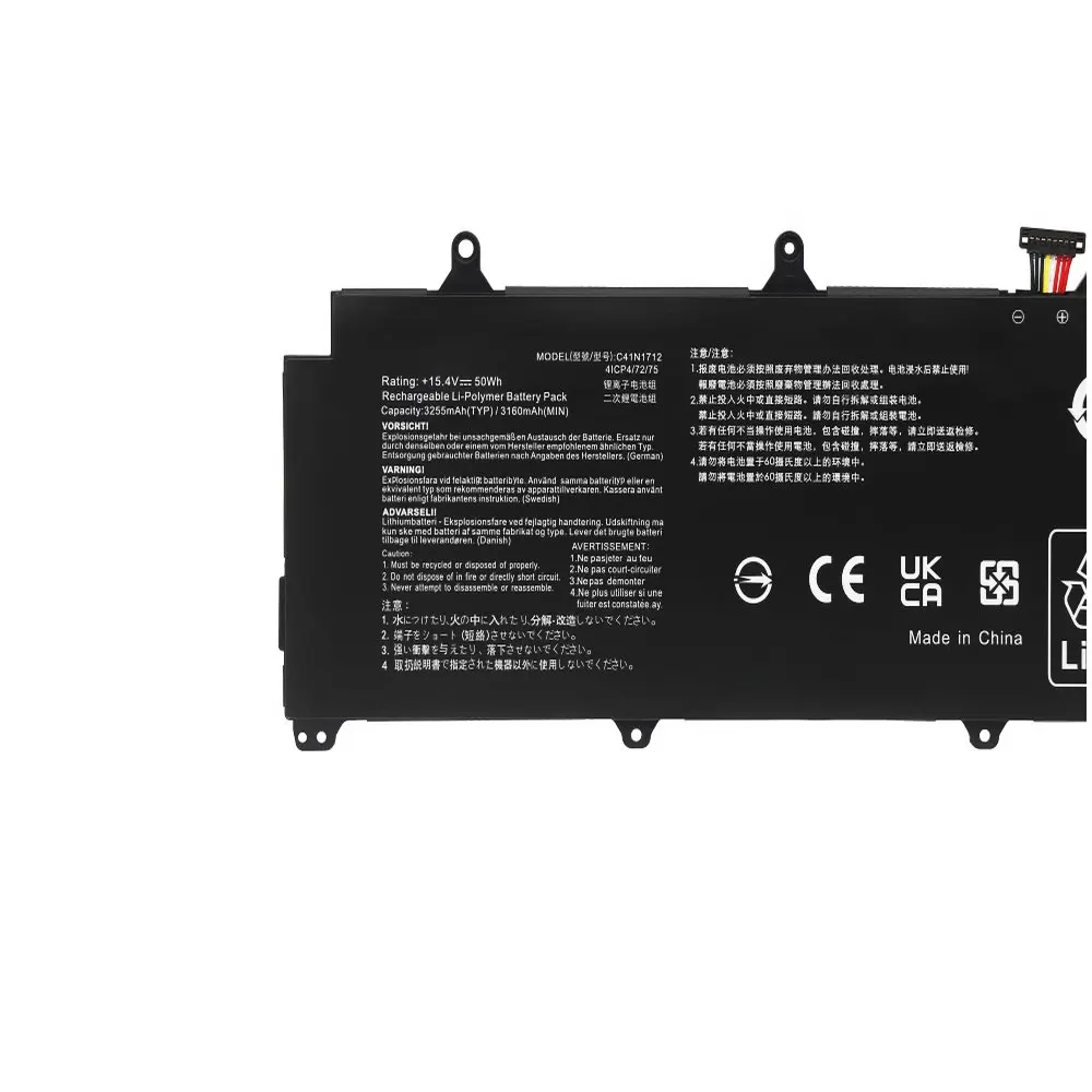 New 15.4V 50WH C41N1712 Laptop Battery For Asus GX501 GX501Vl GX501GI GX501G GX501GM GX501GS GX501VSK GX501VS-XS710B200-02380100