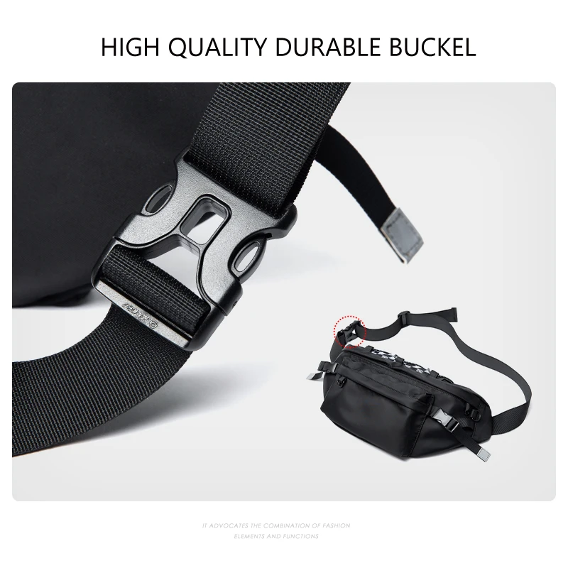 Mesh Design Fashion Men Chest Bag 9.7inch Ipad Waterproof Breathable Multilayer Oxford Sports Cycling Short Trip Waist Bag