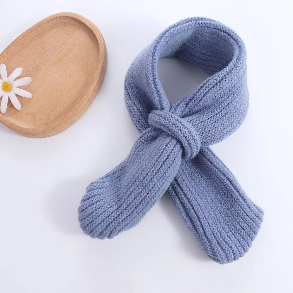 

Simple Solid Color Boys Girls Scarf Casual Windproof Knitted Scarf Outdoor Warm Winter Knit Scarves Gifts