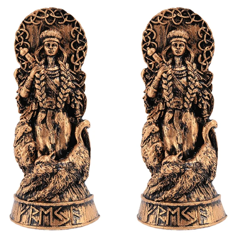 

ABAH-2X Freyja Statue Freya Norse Gods Carving Altar Heathen Asatru Viking God Goddes Sculpture Scandinavian Pantheons-A