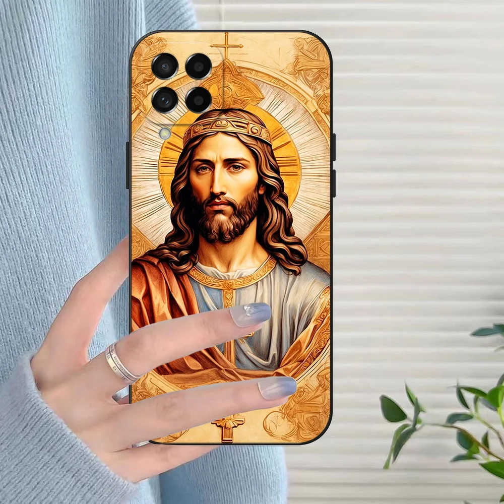 Black Tpu Case For Samsung Galaxy A35 A55 A05 A05S A15 A25 M54 M34 M14 5G Jesus Cristo