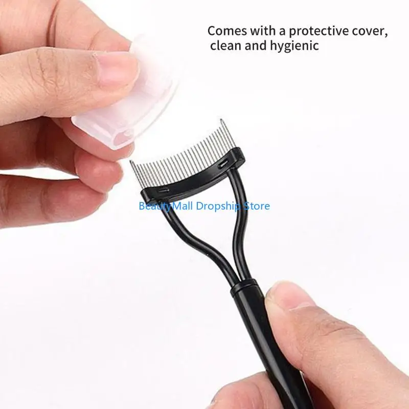40JD Eyelash Comb Separator,Eye Lash Separator Eyelash Definer Mascara Comb Applicator with Cover Designed Mascara Brush