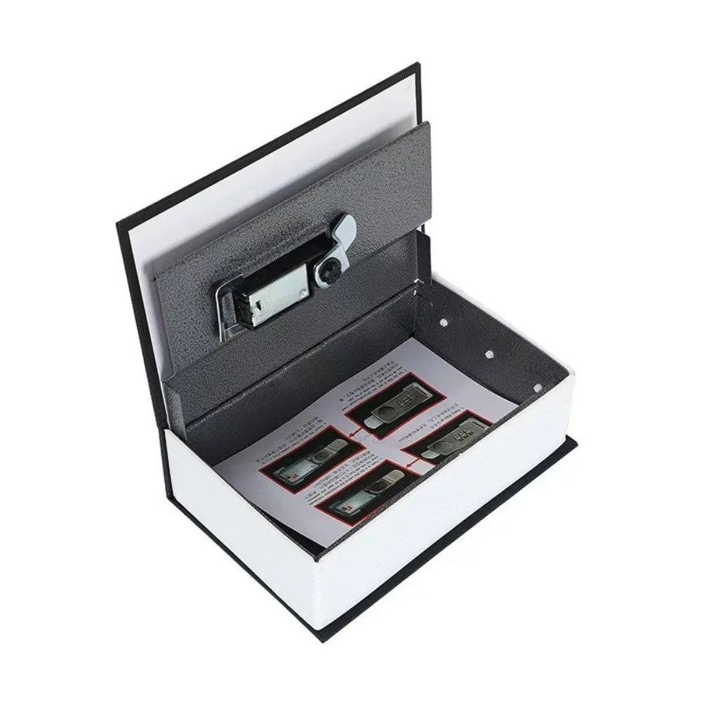 Metal Book Money Box Simulation Combination Lock Piggy Bank with Lock Hollow Book Cash Coin Storage Box Valuables Storage
