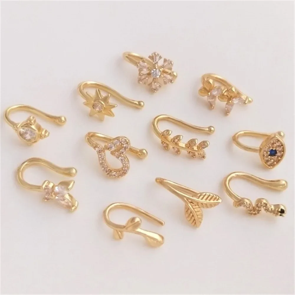 14K Wrapped Gold Nose Clip Non-perforated Nose Nail Multi-purpose Ear Clip Ear Clip Nose Ring Piercing Jewelry E246